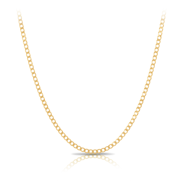 Flat Curb Link Chain Necklace in 18ct Yellow Gold  Hardy Brothers 