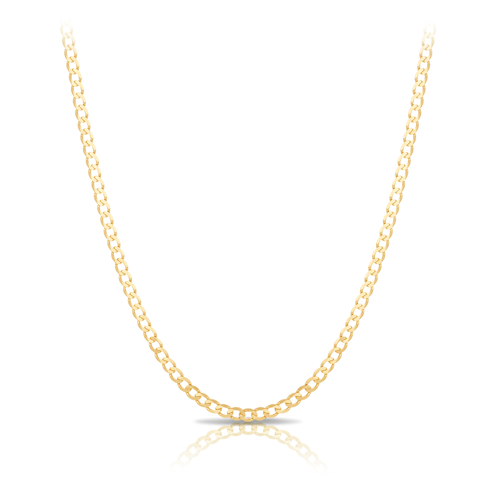 Curb Link Chain Necklace in 18ct Yellow Gold Hardy Brothers 