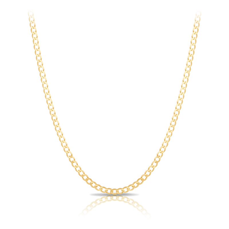 Cuban Curb Chain Necklace 14K Yellow Gold 22