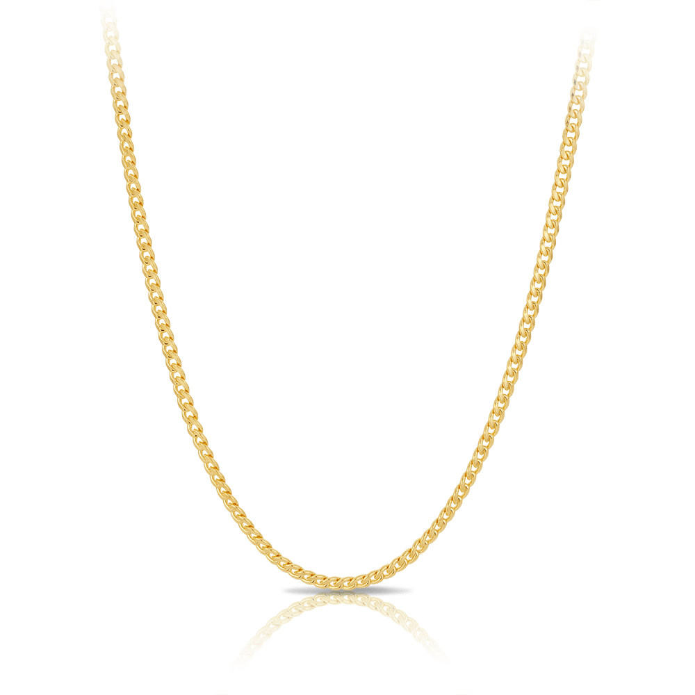 Miami Link Chain Necklace in 18ct Yellow Gold Hardy Brothers 