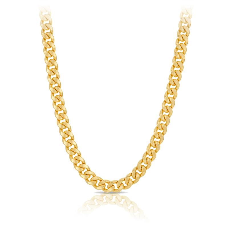 Miami Link Chain Necklace in 18ct Yellow Gold Hardy Brothers 