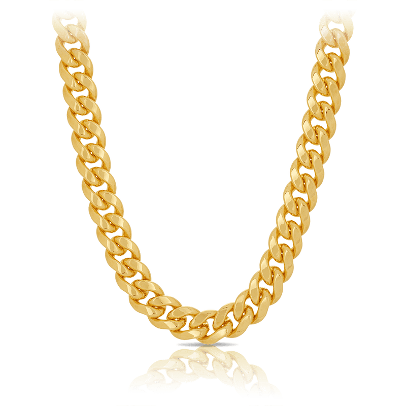 Miami Link Chain Necklace in 18ct Yellow Gold Hardy Brothers 