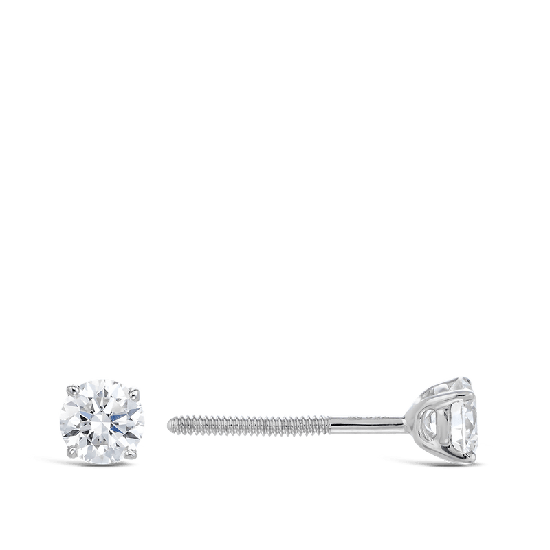 0.50 Carat Round Brilliant Diamond Stud Earrings in 18ct White Gold Hardy Brothers 
