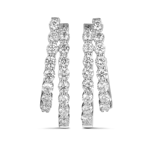 Quintessential 1.92 Carat Diamond Hoop Earrings in 18ct White Gold Hardy Brothers Jewellers