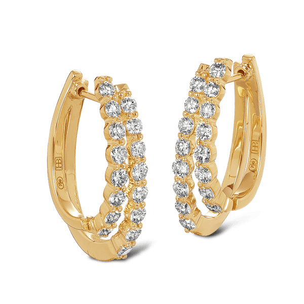Quintessential 1.92 Carat Diamond Hoop Earrings in 18ct Yellow Gold Hardy Brothers 