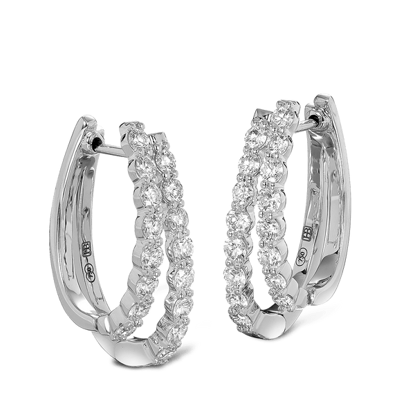 Quintessential 1.92 Carat Diamond Hoop Earrings in 18ct White Gold Hardy Brothers Jewellers