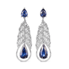 Vault 12.76 Carat Peacock Ceylon Sapphire Earrings in White Gold Hardy Brothers 