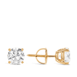 2.00 Carat Round Brilliant Cut Diamond Stud Earrings in 18ct Yellow Gold Hardy Brothers Jewellers