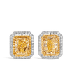 Vault 3.60 Carat Fancy Intense Yellow Diamond Earrings in 18ct White Gold Hardy Brothers 