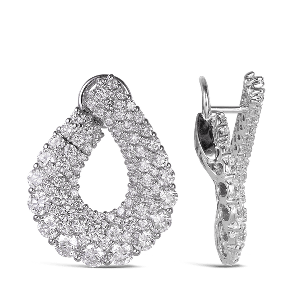 5.52 Carat Croissant Diamond Drop Earrings in 18ct White Gold Hardy Brothers 