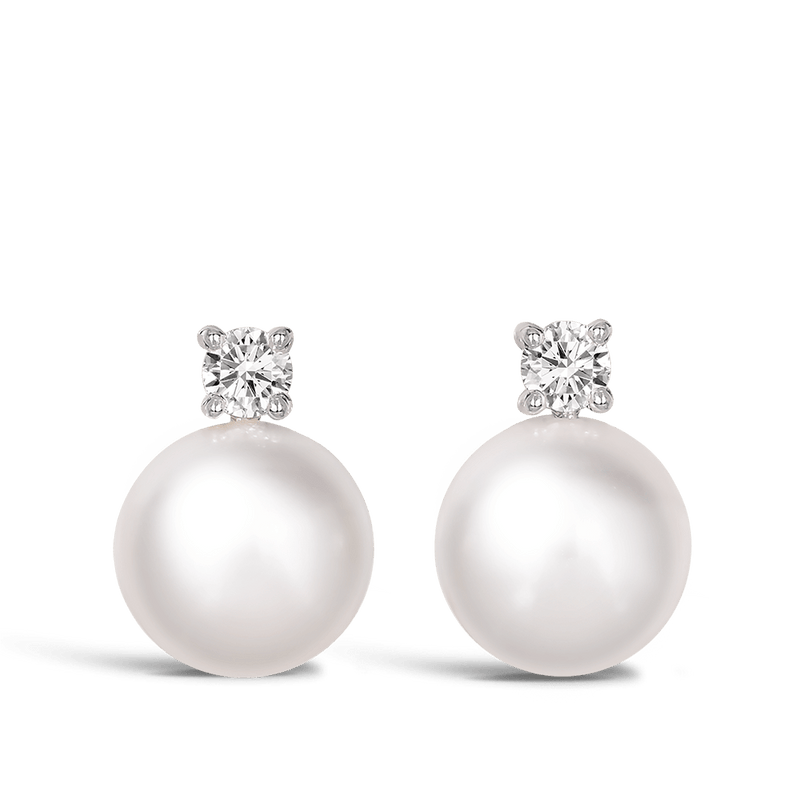 Pearl stud earrings white gold deals