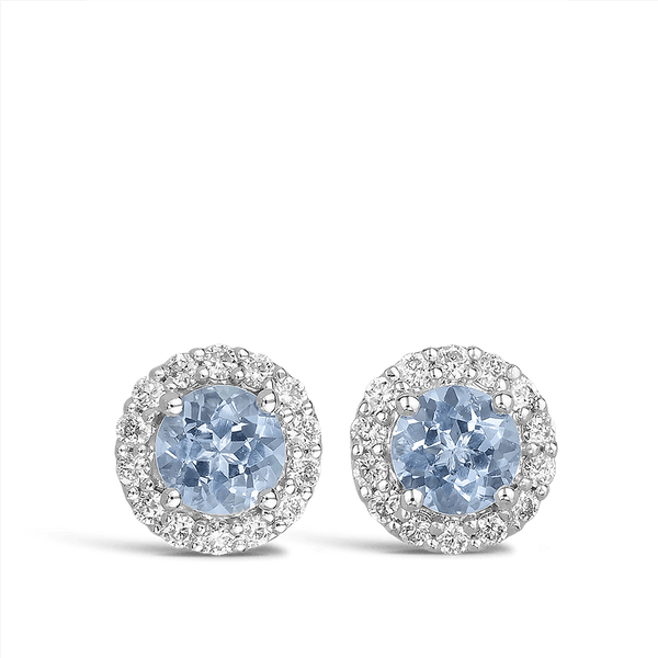 Aquamarine silver 2025 stud earrings