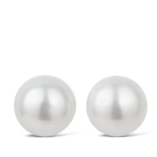 Australian South Sea Pearl Stud Earrings in 18ct White Gold Hardy Brothers Jewellers