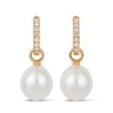 Diamond and Australian South Sea Pearl Earrings in 18ct Yellow Gold Hardy Brothers Jewellers