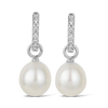 Diamond and Australian South Sea Pearl Earrings in 18ct White Gold