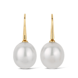 Australian South Sea Pearl Drop Earrings in 18ct Yellow Gold Hardy Brothers Jewellers