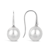Australian South Sea Pearl Drop Earrings in 18ct White Gold Hardy Brothers Jewellers
