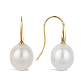 Australian South Sea Pearl Drop Earrings in 18ct Yellow Gold Hardy Brothers Jewellers