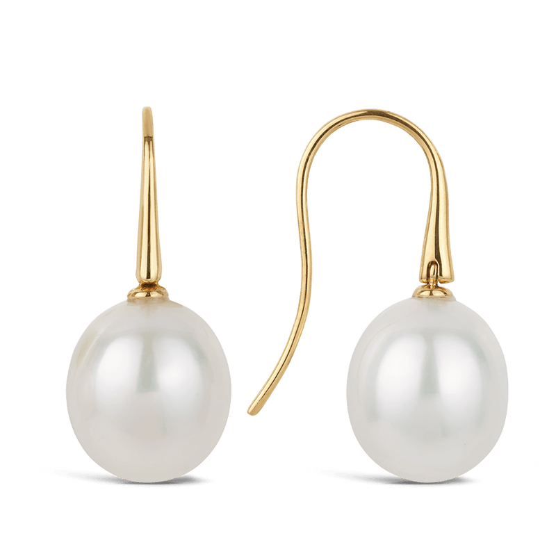 Australian South Sea Pearl Drop Earrings in 18ct Yellow Gold