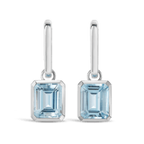 Bezel Set Aquamarine Drop Earrings in 18ct White Gold Hardy Brothers 