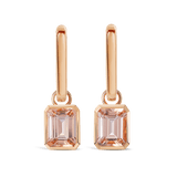 Bezel Set Morganite Drop Earrings in 18ct Rose Gold Hardy Brothers 