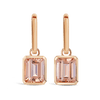 Bezel Set Morganite Drop Earrings in 18ct Rose Gold Hardy Brothers 