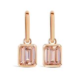 Bezel Set Morganite Drop Earrings in 18ct Rose Gold Hardy Brothers 