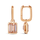 Bezel Set Morganite Drop Earrings in 18ct Rose Gold Hardy Brothers 