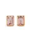 Bezel Set Morganite Stud Earrings in 18ct Rose Gold Hardy Brothers 