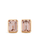 Bezel Set Morganite Stud Earrings in 18ct Rose Gold Hardy Brothers 