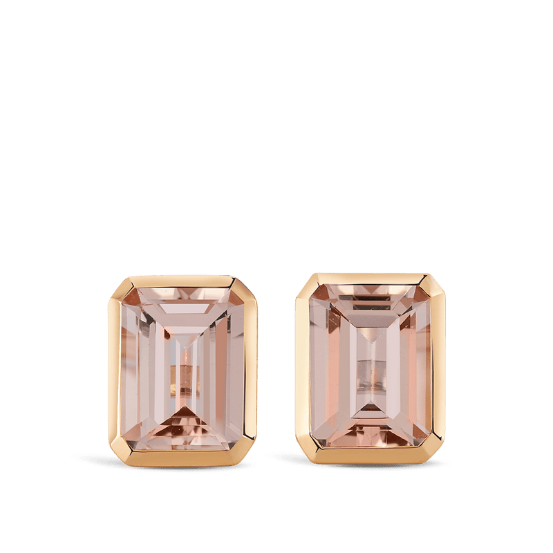 Pink morganite stud earrings deals