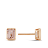 Bezel Set Morganite Stud Earrings in 18ct Rose Gold Hardy Brothers 