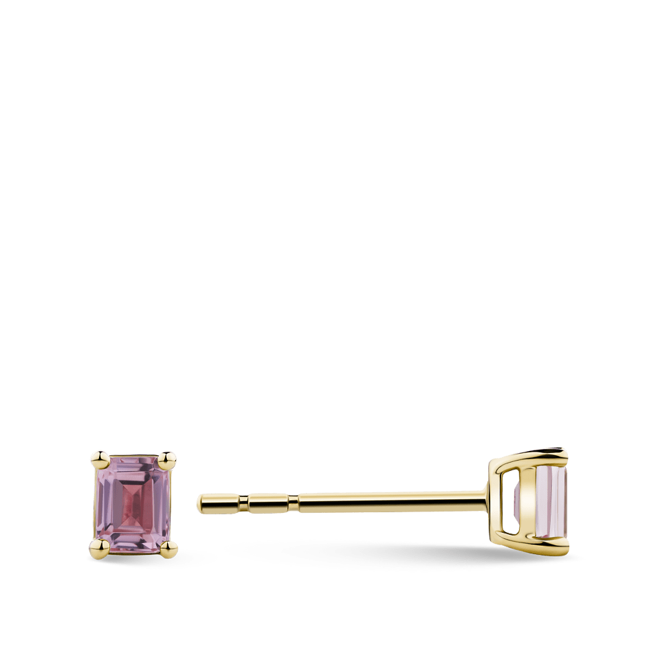 Ear Party Pink Tourmaline Stud Earrings in 18ct Yellow Gold Hardy Brothers 