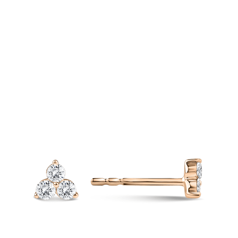 Ear Party Trinity Diamond Stud Earrings in 18ct Rose Gold Hardy Brothers 