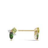 Ear Party Tourmaline Peridot and Diamond Cluster Stud Earrings Hardy Brothers 