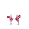 Ear Party Tourmaline Ruby and Diamond Cluster Stud Earrings Hardy Brothers 