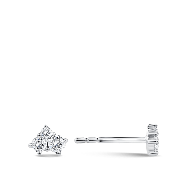 Ear Party Cluster Diamond Stud Earrings in 18ct White Gold Hardy Brothers 