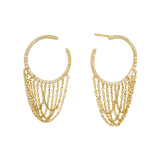 Eclipse Crescent Chain Diamond Hoop Earrings Hardy Brothers Jewellers