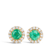 Emerald and Diamond Halo Earrings Hardy Brothers Jewellers