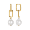 Paperclip Baroque South Sea Pearl Drop Earrings in 18ct Yellow Gold Hardy Brothers Jewellers