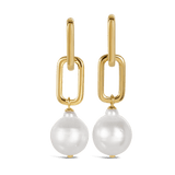 Paperclip Baroque South Sea Pearl Drop Earrings in 18ct Yellow Gold Hardy Brothers Jewellers