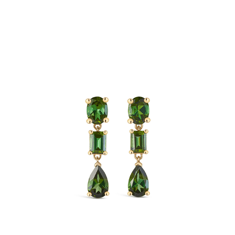 Graduated Tourmaline Earrings in 18ct Yellow Gold Hardy Brothers 