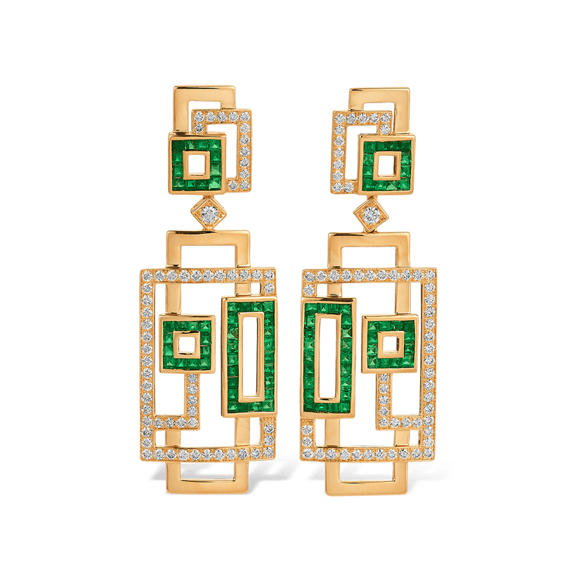 Kalon Emerald and Diamond Earrings Hardy Brothers Jewellers