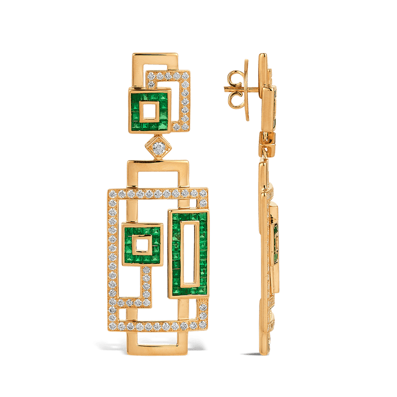 Kalon Emerald and Diamond Earrings Hardy Brothers Jewellers