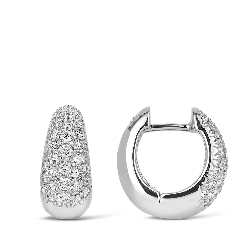Pave Diamond Hoops Hardy Brothers Jewellers