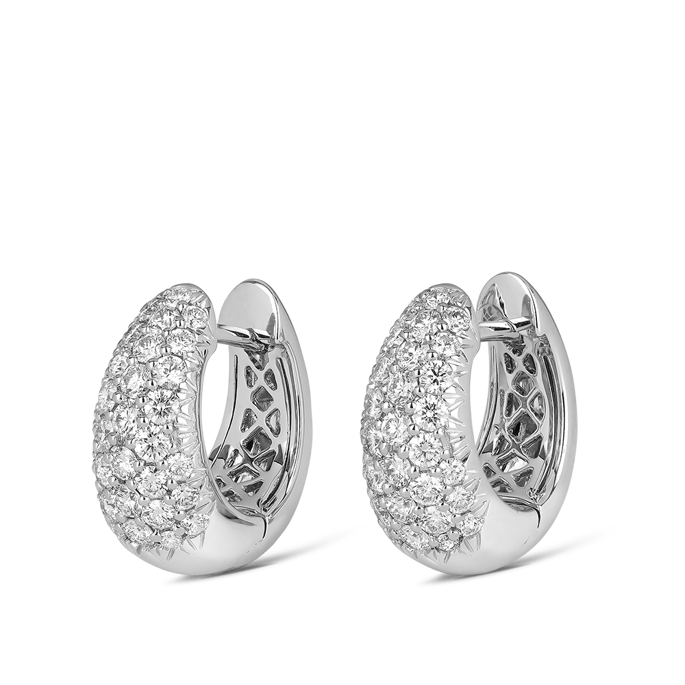 Pave Diamond Hoops Hardy Brothers Jewellers