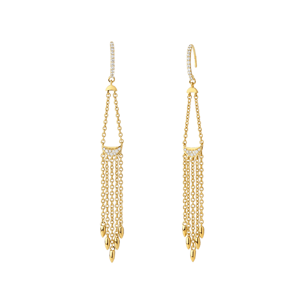 Phase Wire Drop Earrings in 14ct Yellow Gold Hardy Brothers Jewellers