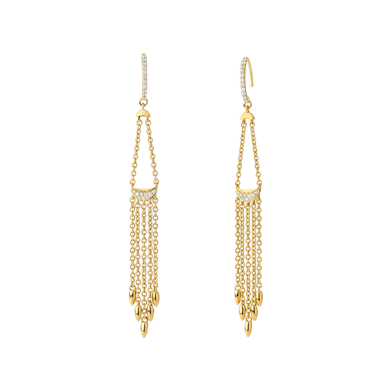 Phase Wire Drop Earrings in 14ct Yellow Gold Hardy Brothers Jewellers
