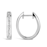 Quintessential 0.33 Carat Oval Diamond Hoop Earrings in 18ct White Gold Hardy Brothers 
