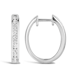 Quintessential 0.50 Carat Oval Diamond Hoop Earrings in 18ct White Gold Hardy Brothers 